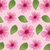 Flowers color pink pattern detailed style vector