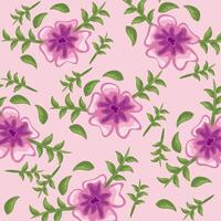 Flowers color purple pattern detailed style vector