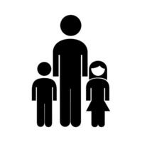 family father with son and daughter silhouette style icon vector