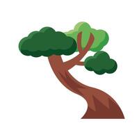 icono de estilo plano de árbol frondoso vector