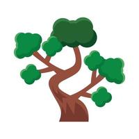 icono de estilo plano de árbol frondoso vector