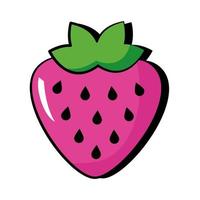 estilo plano de arte pop de fruta de fresa vector