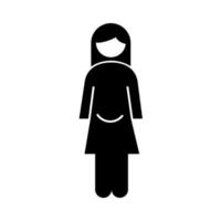 family mother pregnancy figure silhouette style icon vector