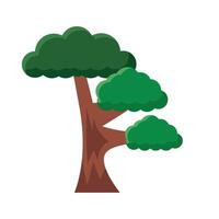 icono de estilo plano de árbol frondoso vector