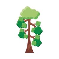 icono de estilo plano de árbol frondoso vector