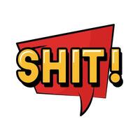 speech bubble with shit word pop art flat style vector