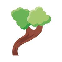 icono de estilo plano de árbol frondoso vector