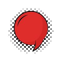 speech bubble red expresion pop art flat style vector