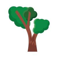 icono de estilo plano de árbol frondoso vector