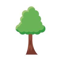 leafy tree flat style icon vector