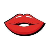 sexi female lips pop art flat style vector