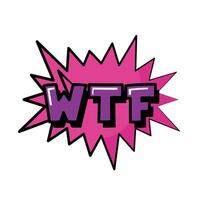 expresion cloud with wtf word pop art flat style vector
