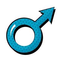 icono de estilo plano de arte pop de género masculino vector