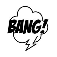 speech bubble with bang word pop art line style vector