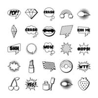 bundle of twenty five pop art set collection icons vector