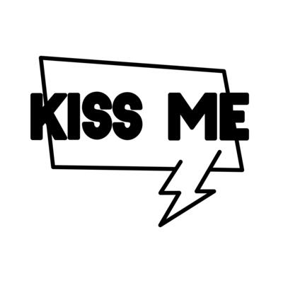 speech bubble with kiss me word pop art line style