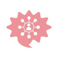avatar user with network lines flat style icon vector