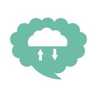 cloud computing with arrow flat style icon vector