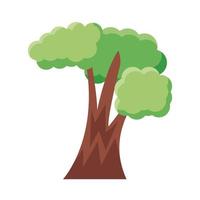 leafy tree flat style icon vector