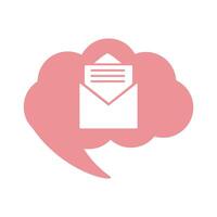 envelope mail open flat style icon vector