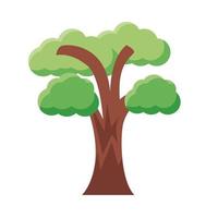 icono de estilo plano de árbol frondoso vector