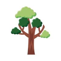 icono de estilo plano de árbol frondoso vector