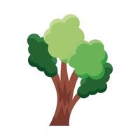 icono de estilo plano de árbol frondoso vector