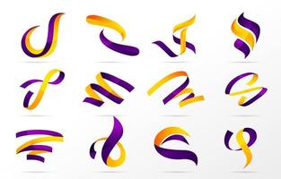 Colorful Ribbon Logo Collection vector