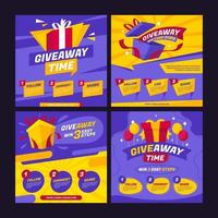 Giveaway Social Media Post Collection vector