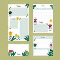 Flowers Notebook Template Collection vector