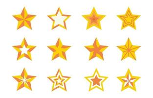 Star Element Full Color Icon Set vector