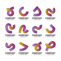 Ribbon Abstract Gradient Logo Set vector