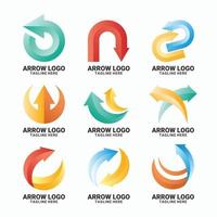 Arrow Shape Gradient Logo Set vector