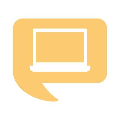 laptop with template webpage flat style icon