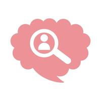 avatar user in magnifying glass flat style icon vector
