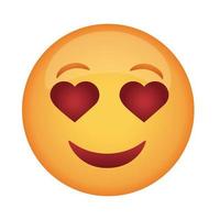 corazones ojos emoji cara icono de estilo plano clásico vector