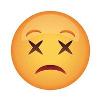 sad emoji face classic flat style icon vector