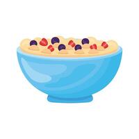 plato con cereal icono de estilo detallado vector