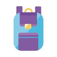 school bag equipment flat style icon vector