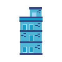 building facade flat style icon vector