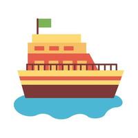 ship boat flat style icon vector