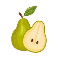 pear fresh delicious fruit detailed style icon vector
