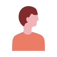 icono de estilo plano de personaje de avatar de perfil de joven vector