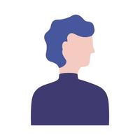 young man profile avatar character flat style icon vector