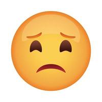 sad emoji face classic flat style icon vector