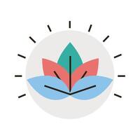 leafs plant line and fill style icon vector