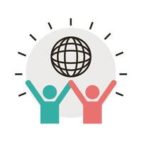 avatars figures with sphere browser line and fill style icon vector