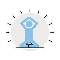 silueta de figura humana en línea de posición de loto e icono de estilo de relleno vector