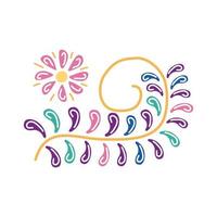 flowers and leafs flat style icon vector