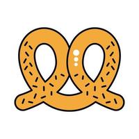 delicious pretzel pastry line and fill style icon vector